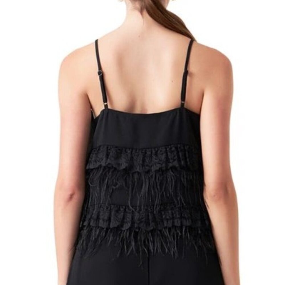 Endless Rose Lace Feather Trim Camisole - Picture 2 of 2